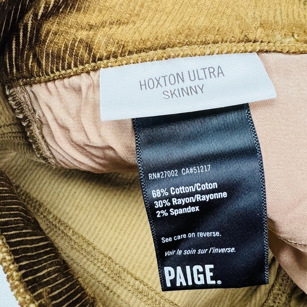 Paige Hoxton Ultra Skinny Chestnut Brown Cotton Blend Corduroy Pants Womens 26 - Picture 6 of 9
